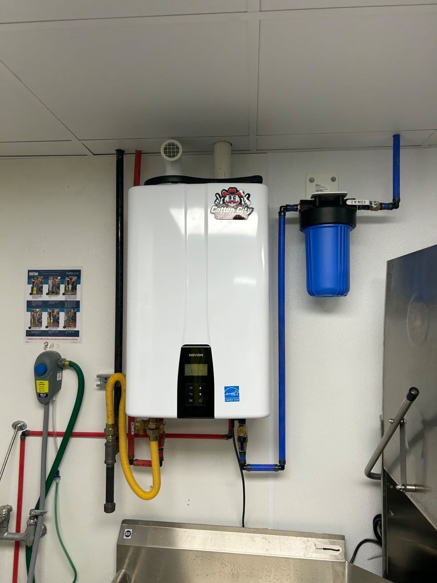 Navien Tankless Water Heater Installation at Pub 55 in Lubbock image